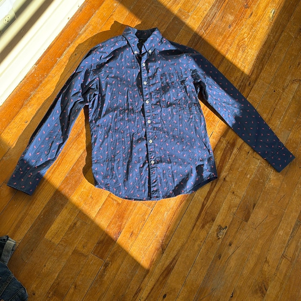 Men's Blue flamingo American eagle button up